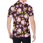 Vintage Pink Rose Floral Pattern Print Men's Shirt