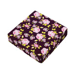 Vintage Pink Rose Floral Pattern Print Outdoor Seat Cushion Cover