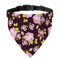 Vintage Pink Rose Floral Pattern Print Over The Collar Dog Bandana