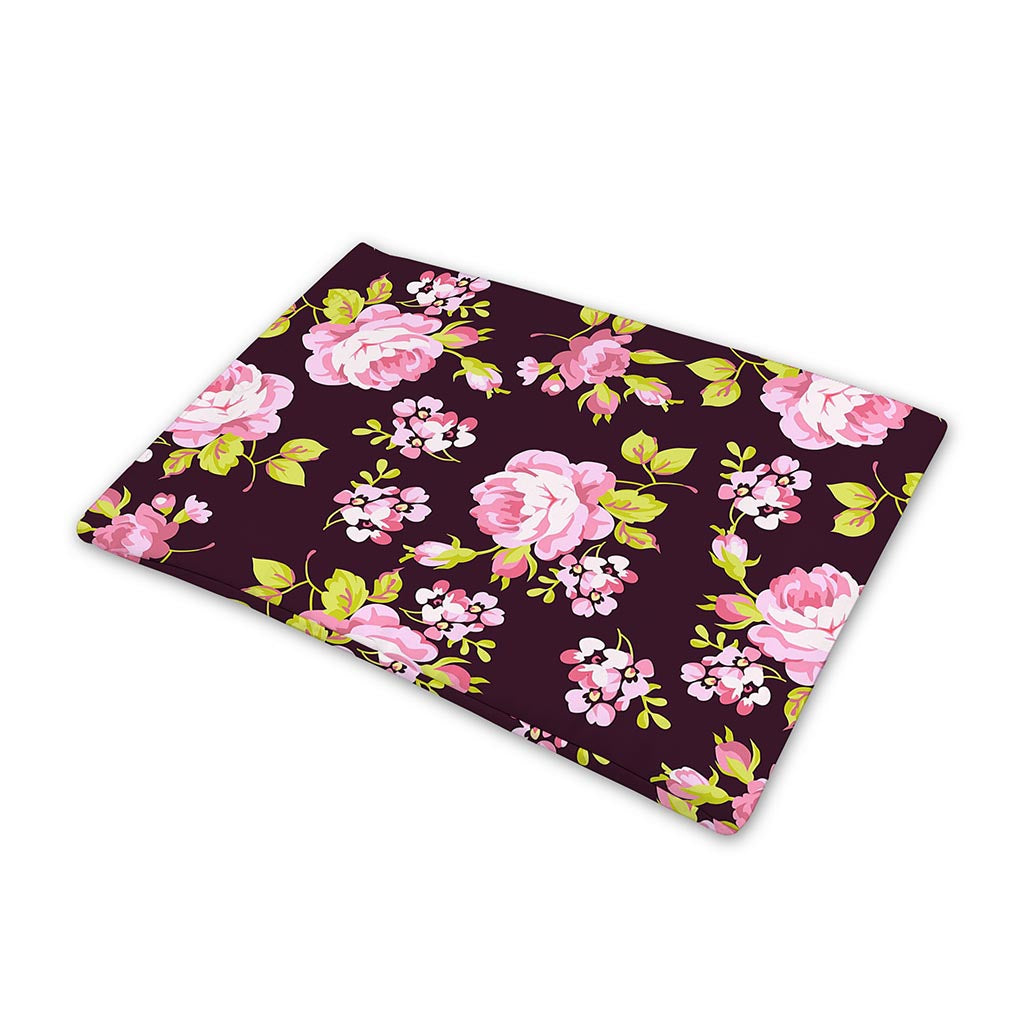 Vintage Pink Rose Floral Pattern Print Pet Cooling Mat Cover