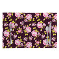 Vintage Pink Rose Floral Pattern Print Placemat