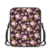 Vintage Pink Rose Floral Pattern Print Rectangular Crossbody Bag