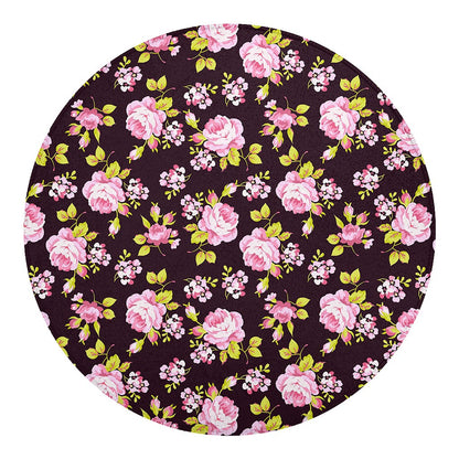 Vintage Pink Rose Floral Pattern Print Round Blanket