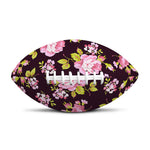 Vintage Pink Rose Floral Pattern Print Rugby Ball
