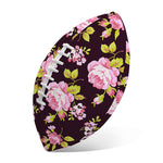 Vintage Pink Rose Floral Pattern Print Rugby Ball