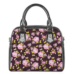 Vintage Pink Rose Floral Pattern Print Shoulder Handbag