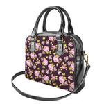 Vintage Pink Rose Floral Pattern Print Shoulder Handbag