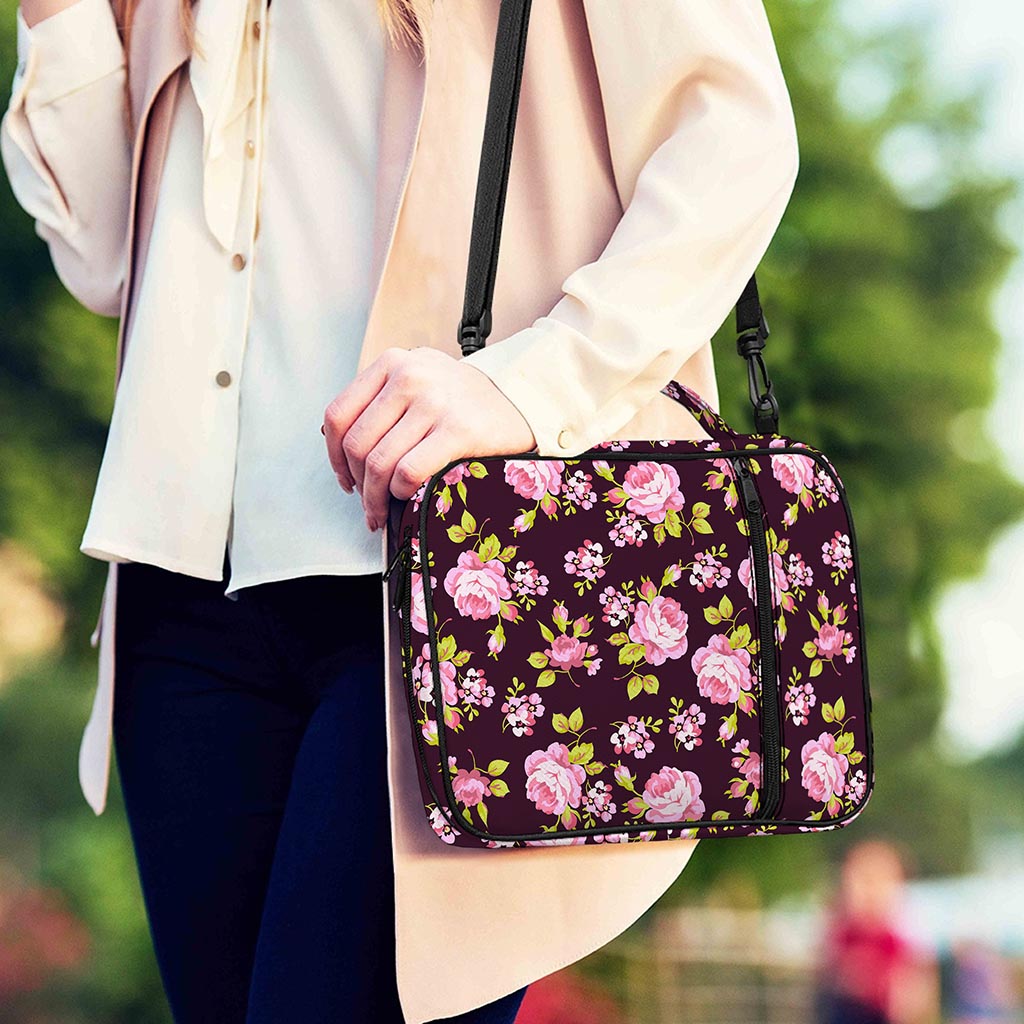 Vintage Pink Rose Floral Pattern Print Shoulder Strap Bible Bag