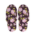 Vintage Pink Rose Floral Pattern Print Slippers