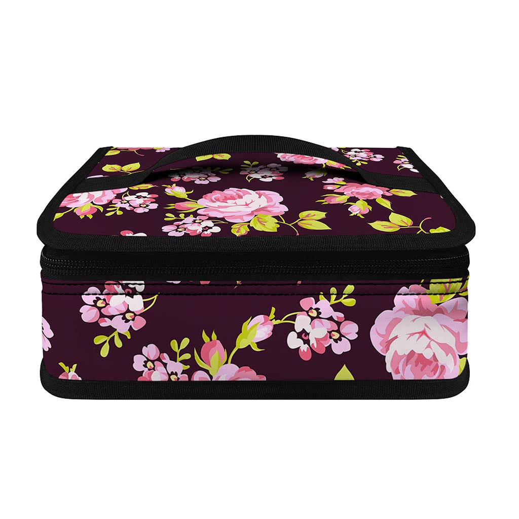 Vintage Pink Rose Floral Pattern Print Small Lunch Bag