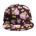 Vintage Pink Rose Floral Pattern Print Snapback Cap