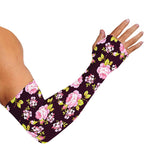 Vintage Pink Rose Floral Pattern Print Sun Protection Arm Sleeves