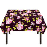 Vintage Pink Rose Floral Pattern Print Tablecloth