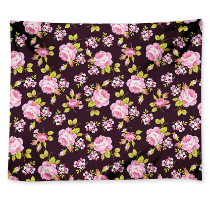 Vintage Pink Rose Floral Pattern Print Tapestry