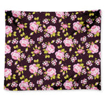 Vintage Pink Rose Floral Pattern Print Tapestry