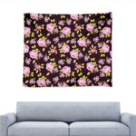 Vintage Pink Rose Floral Pattern Print Tapestry
