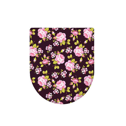Vintage Pink Rose Floral Pattern Print Toilet Lid Cover