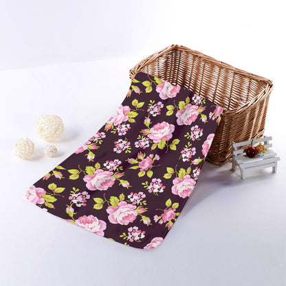 Vintage Pink Rose Floral Pattern Print Towel