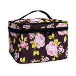 Vintage Pink Rose Floral Pattern Print Travel Makeup Bag