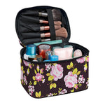 Vintage Pink Rose Floral Pattern Print Travel Makeup Bag