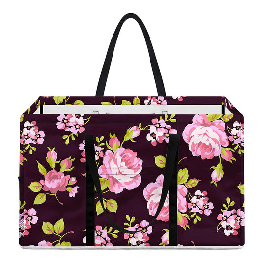 Vintage Pink Rose Floral Pattern Print Utility Tote Bag