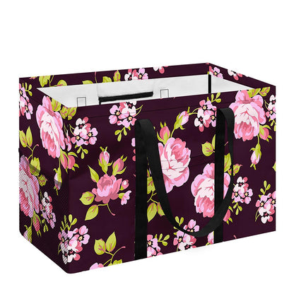 Vintage Pink Rose Floral Pattern Print Utility Tote Bag