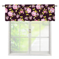 Vintage Pink Rose Floral Pattern Print Window Valance