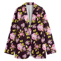 Vintage Pink Rose Floral Pattern Print Women's Blazer