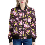 Vintage Pink Rose Floral Pattern Print Women's Bomber Jacket