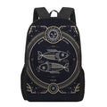 Vintage Pisces Zodiac Sign Print 17 Inch Backpack
