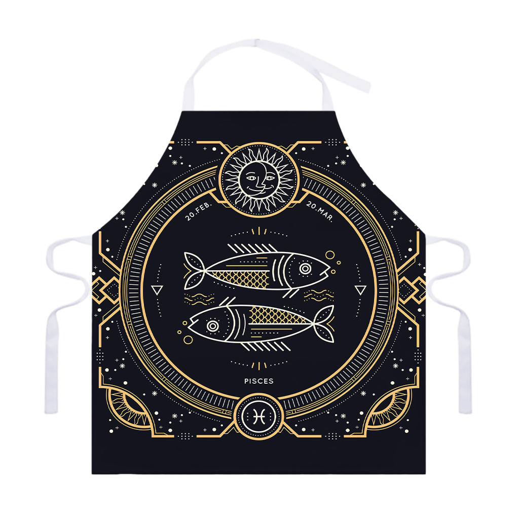 Vintage Pisces Zodiac Sign Print Adjustable Apron