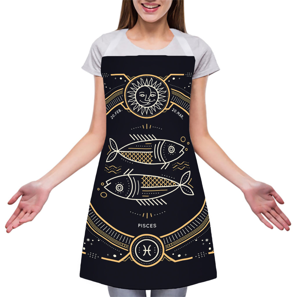 Vintage Pisces Zodiac Sign Print Adjustable Apron