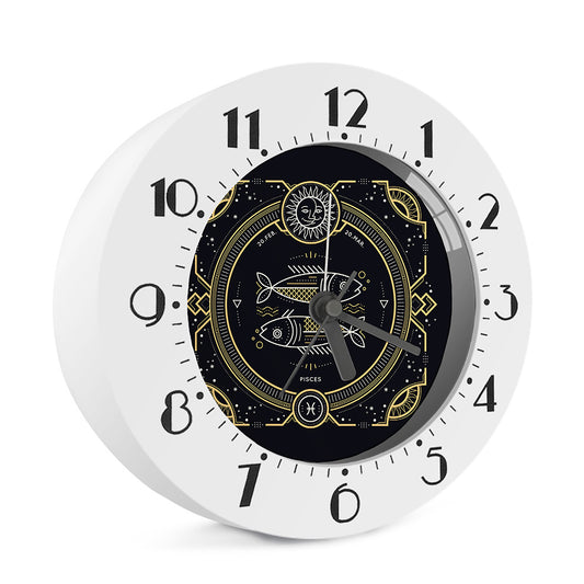 Vintage Pisces Zodiac Sign Print Alarm Clock