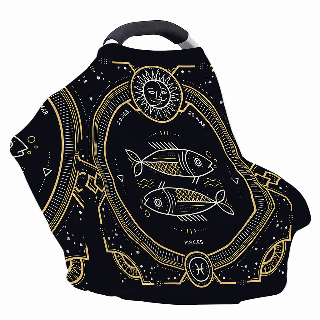 Vintage Pisces Zodiac Sign Print Baby Seat Cover