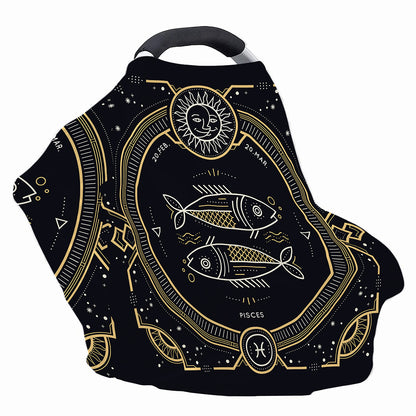 Vintage Pisces Zodiac Sign Print Baby Seat Cover