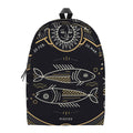 Vintage Pisces Zodiac Sign Print School Backpack