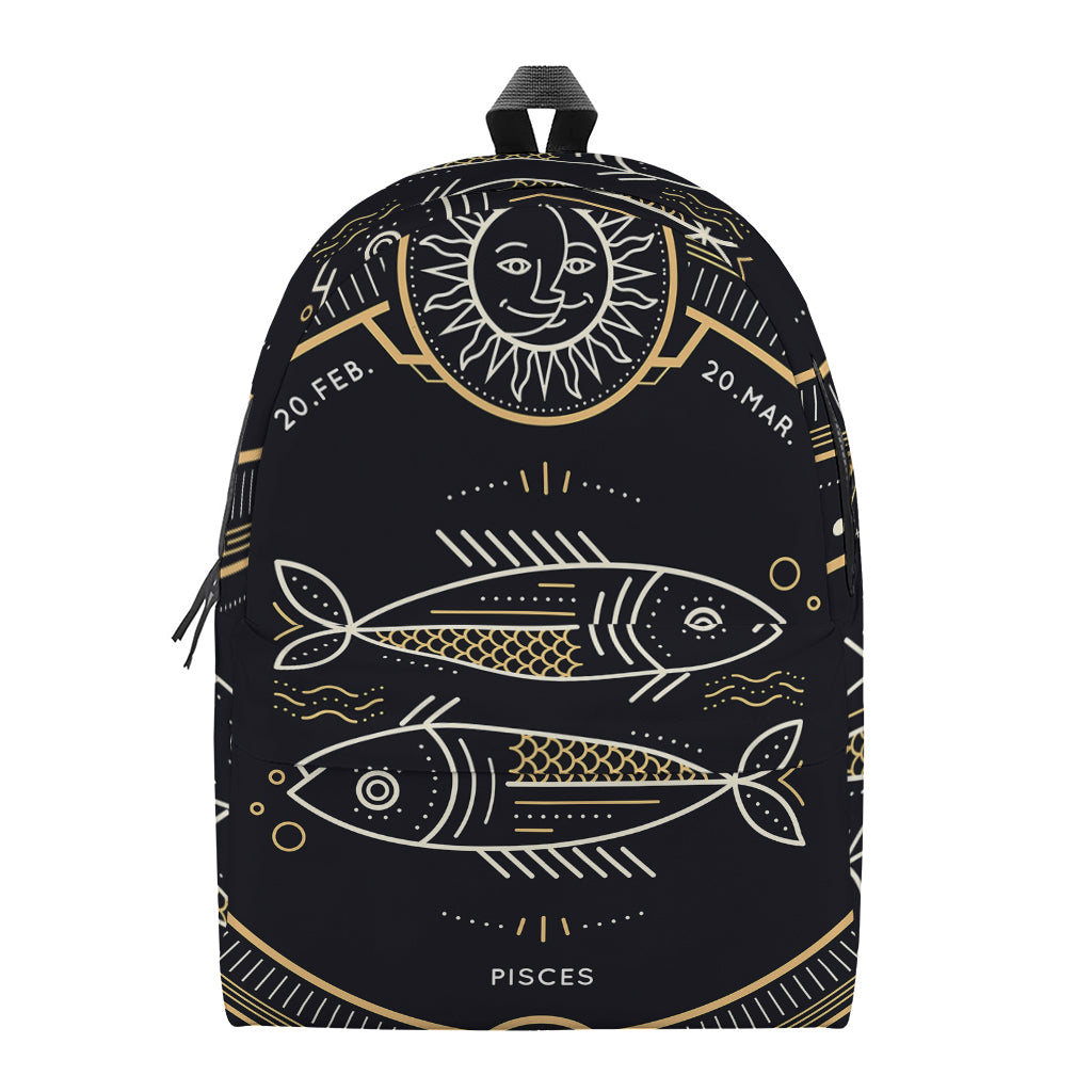 Vintage Pisces Zodiac Sign Print Backpack