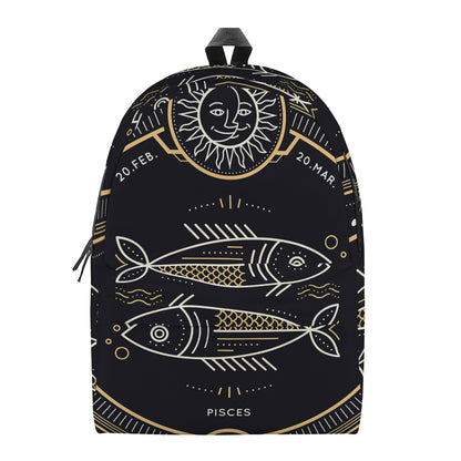 Vintage Pisces Zodiac Sign Print Backpack