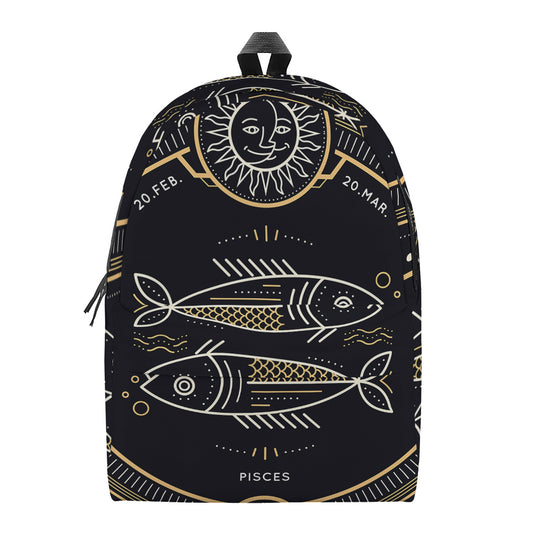 Vintage Pisces Zodiac Sign Print Backpack