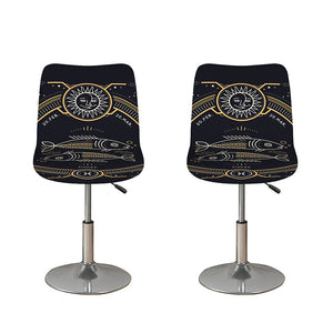 Vintage Pisces Zodiac Sign Print Bar Stool Covers