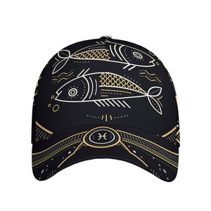 Vintage Pisces Zodiac Sign Print Baseball Cap