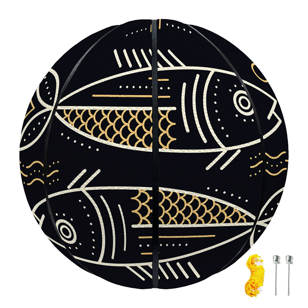 Vintage Pisces Zodiac Sign Print Basketball