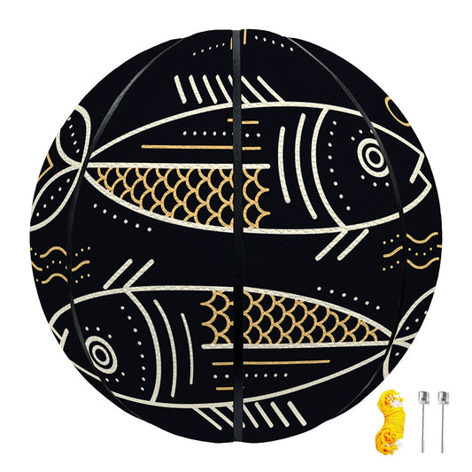 Vintage Pisces Zodiac Sign Print Basketball