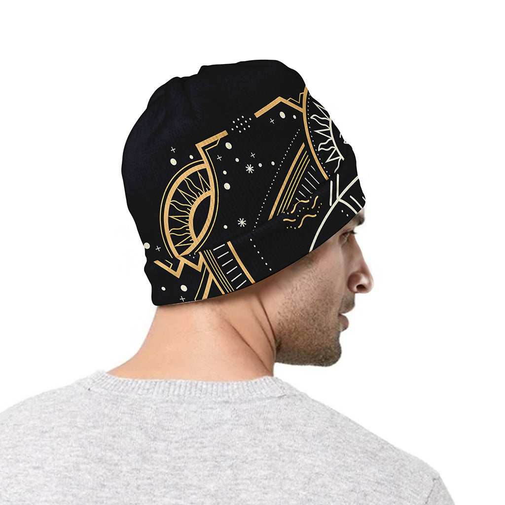 Vintage Pisces Zodiac Sign Print Beanie