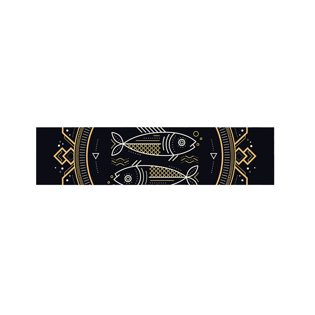 Vintage Pisces Zodiac Sign Print Bed Runner