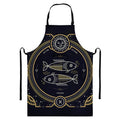 Vintage Pisces Zodiac Sign Print Bib Apron With Pocket