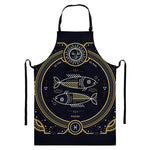 Vintage Pisces Zodiac Sign Print Bib Apron With Pocket