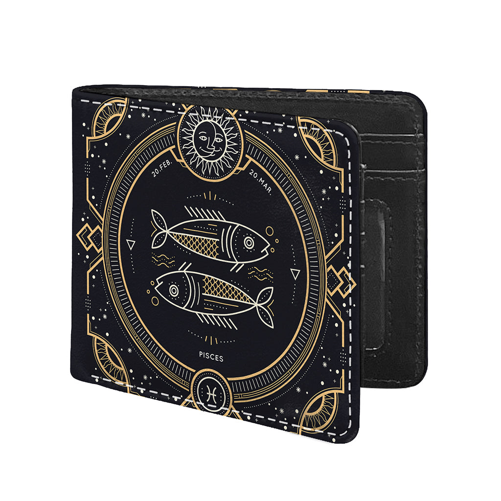 Vintage Pisces Zodiac Sign Print Bifold Wallet