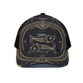 Vintage Pisces Zodiac Sign Print Black Mesh Trucker Hat
