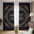 Vintage Pisces Zodiac Sign Print Dimout Pencil Pleat Curtains